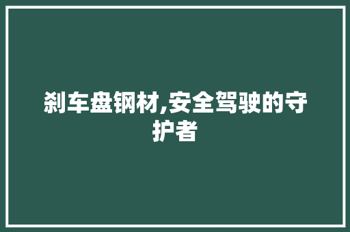 刹车盘钢材,安全驾驶的守护者