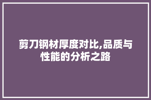 剪刀钢材厚度对比,品质与性能的分析之路