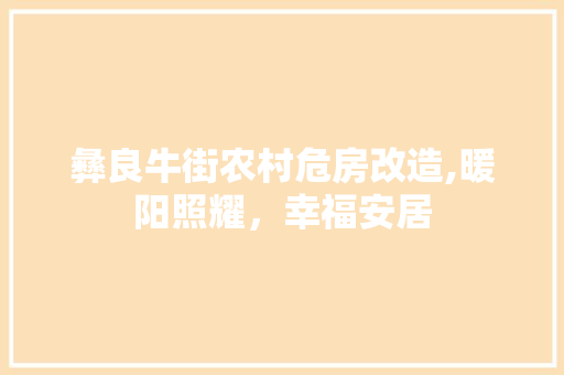 彝良牛街农村危房改造,暖阳照耀，幸福安居