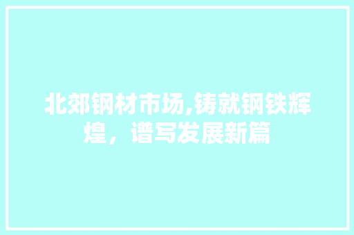 北郊钢材市场,铸就钢铁辉煌，谱写发展新篇
