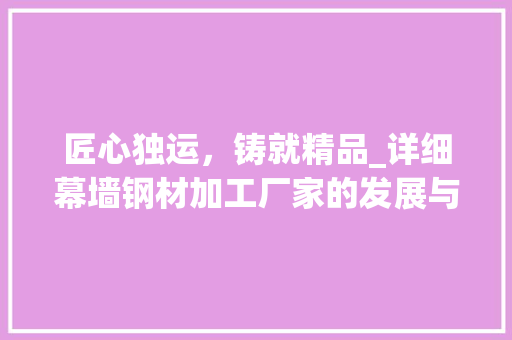 匠心独运，铸就精品_详细幕墙钢材加工厂家的发展与创新