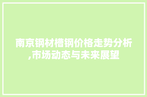 南京钢材槽钢价格走势分析,市场动态与未来展望