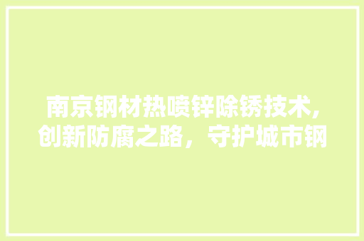 南京钢材热喷锌除锈技术,创新防腐之路，守护城市钢铁之躯