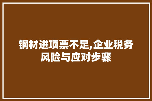 钢材进项票不足,企业税务风险与应对步骤