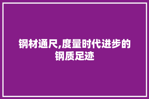 钢材通尺,度量时代进步的钢质足迹