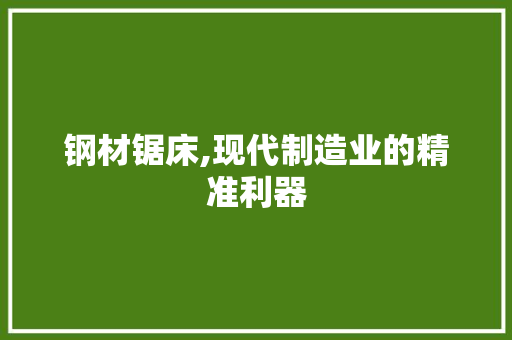 钢材锯床,现代制造业的精准利器