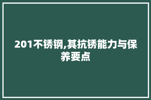 201不锈钢,其抗锈能力与保养要点