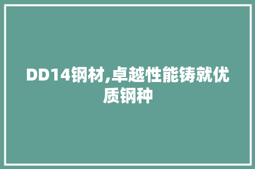 DD14钢材,卓越性能铸就优质钢种