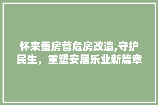怀来蚕房营危房改造,守护民生，重塑安居乐业新篇章 景观设计