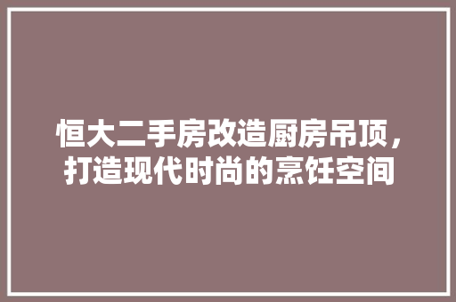 恒大二手房改造厨房吊顶，打造现代时尚的烹饪空间