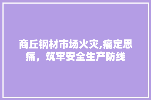 商丘钢材市场火灾,痛定思痛，筑牢安全生产防线 地面装修