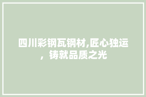 四川彩钢瓦钢材,匠心独运，铸就品质之光