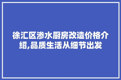 徐汇区渗水厨房改造价格介绍,品质生活从细节出发