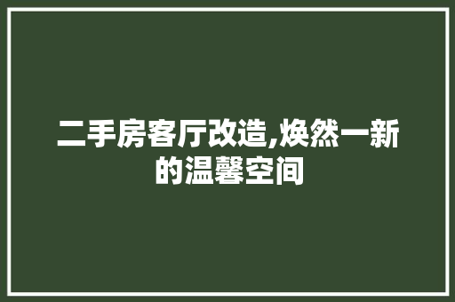 二手房客厅改造,焕然一新的温馨空间