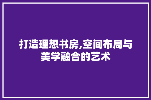 打造理想书房,空间布局与美学融合的艺术