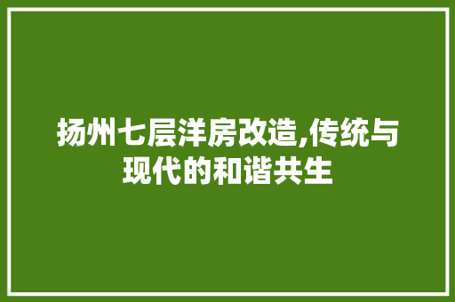 扬州七层洋房改造,传统与现代的和谐共生