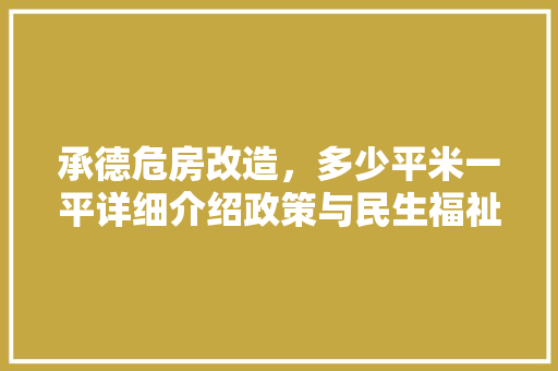 承德危房改造，多少平米一平详细介绍政策与民生福祉 庭院装修
