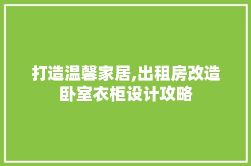 打造温馨家居,出租房改造卧室衣柜设计攻略 地面装修