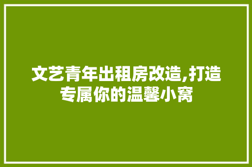 文艺青年出租房改造,打造专属你的温馨小窝 装修材料