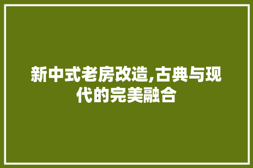 新中式老房改造,古典与现代的完美融合 景观设计