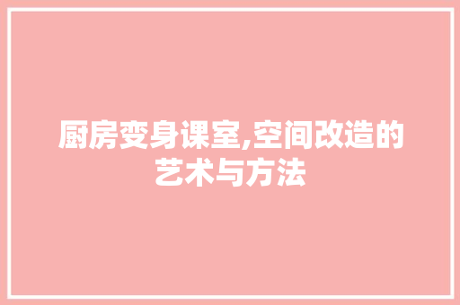 厨房变身课室,空间改造的艺术与方法 装修材料