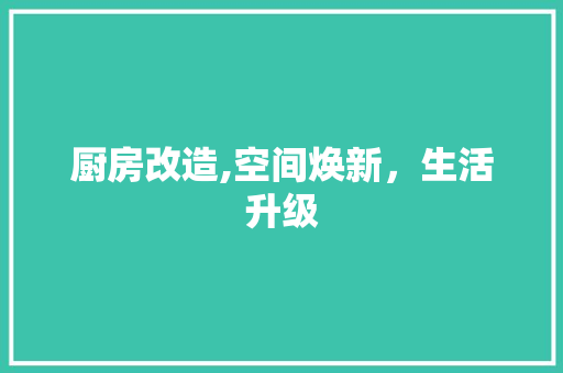 厨房改造,空间焕新，生活升级 庭院装修