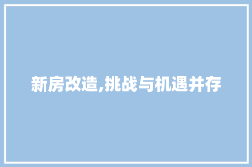 新房改造,挑战与机遇并存 墙面装饰