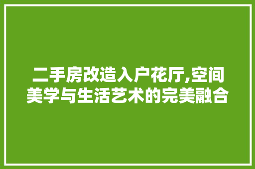 二手房改造入户花厅,空间美学与生活艺术的完美融合