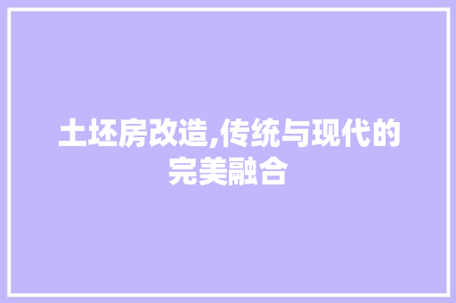 土坯房改造,传统与现代的完美融合