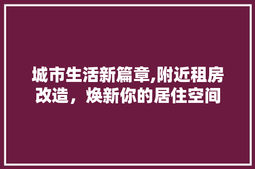 城市生活新篇章,附近租房改造，焕新你的居住空间 装修攻略