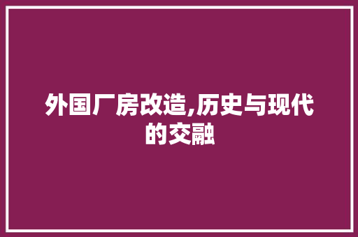 外国厂房改造,历史与现代的交融 装修材料