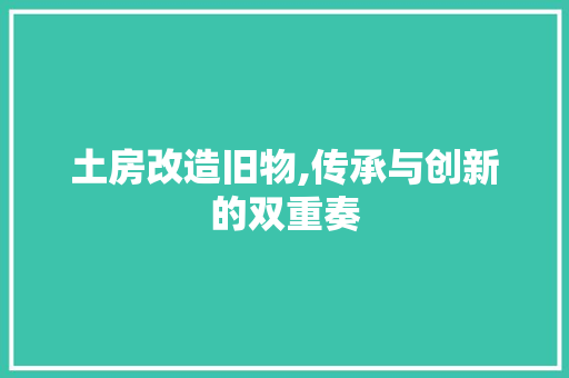 土房改造旧物,传承与创新的双重奏