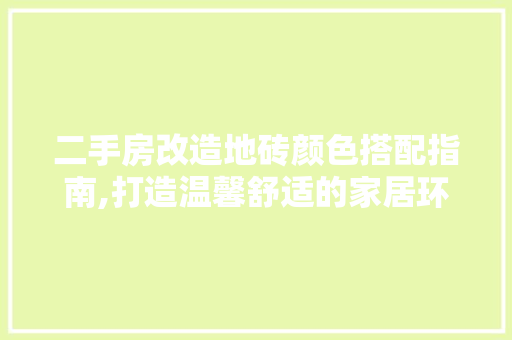 二手房改造地砖颜色搭配指南,打造温馨舒适的家居环境 墙面装饰