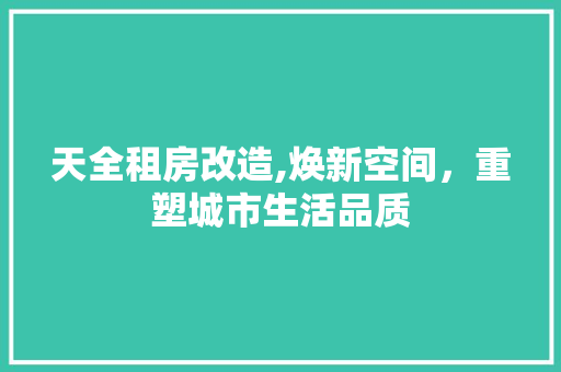 天全租房改造,焕新空间，重塑城市生活品质