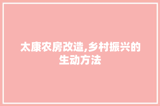 太康农房改造,乡村振兴的生动方法 地面装修 太康农房改造,乡村振兴的生动方法 地面装修
