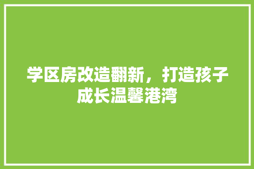 学区房改造翻新，打造孩子成长温馨港湾