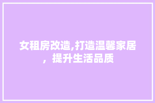女租房改造,打造温馨家居，提升生活品质 建筑设计