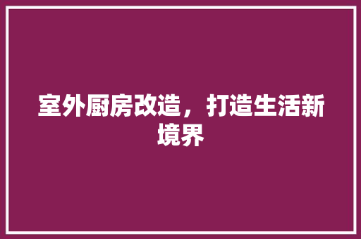 室外厨房改造，打造生活新境界 地面装修