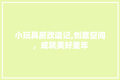 小玩具房改造记,创意空间，成就美好童年