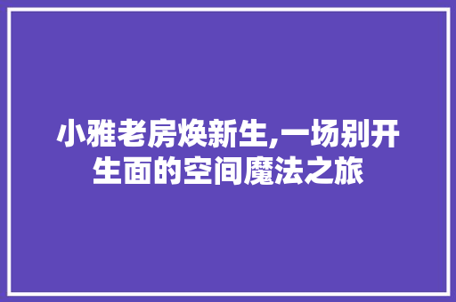 小雅老房焕新生,一场别开生面的空间魔法之旅