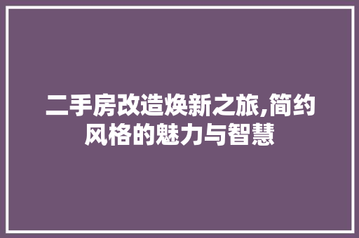 二手房改造焕新之旅,简约风格的魅力与智慧 墙面装饰