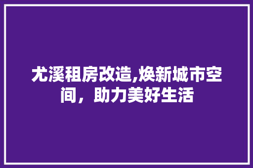 尤溪租房改造,焕新城市空间，助力美好生活