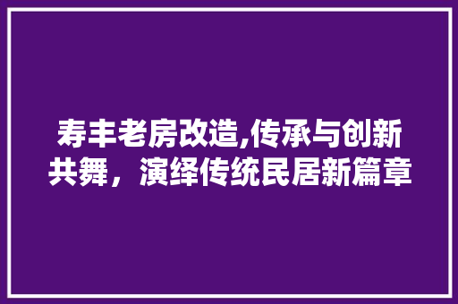 寿丰老房改造,传承与创新共舞，演绎传统民居新篇章