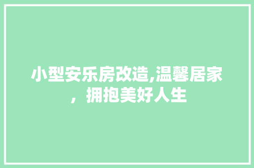 小型安乐房改造,温馨居家，拥抱美好人生