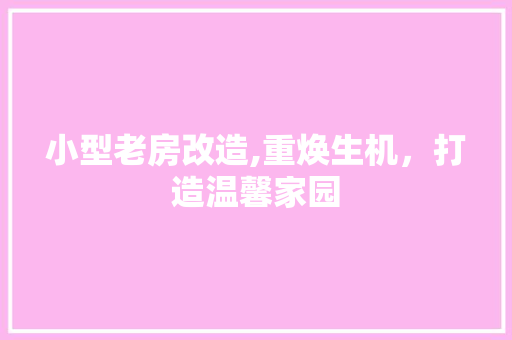 小型老房改造,重焕生机，打造温馨家园