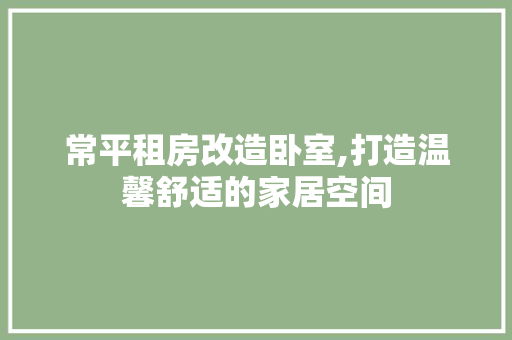 常平租房改造卧室,打造温馨舒适的家居空间 装修材料
