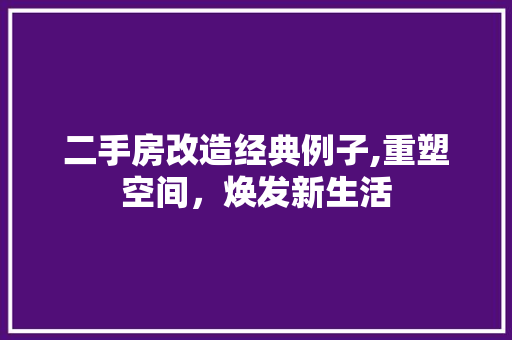 二手房改造经典例子,重塑空间，焕发新生活 景观设计