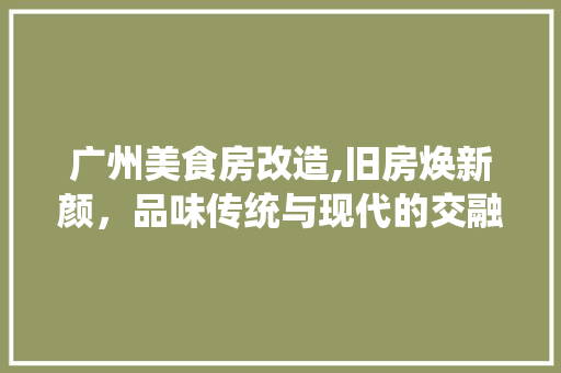 广州美食房改造,旧房焕新颜，品味传统与现代的交融 地面装修