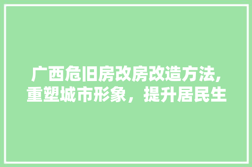 广西危旧房改房改造方法,重塑城市形象，提升居民生活品质