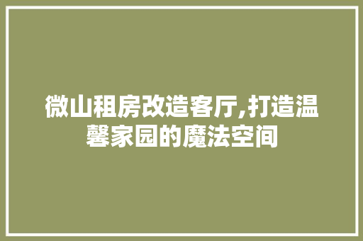 微山租房改造客厅,打造温馨家园的魔法空间 墙面装饰